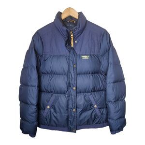 LL Bean Mountain Classic Down Jacket Womens Medium Blue Winter Ski Gorpcore